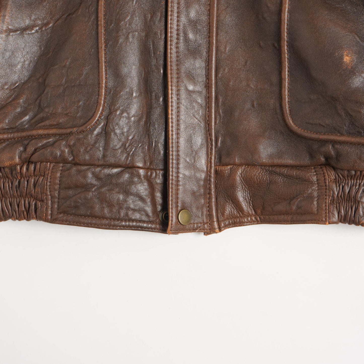 1990s BROWN LEATHER JACKET - M