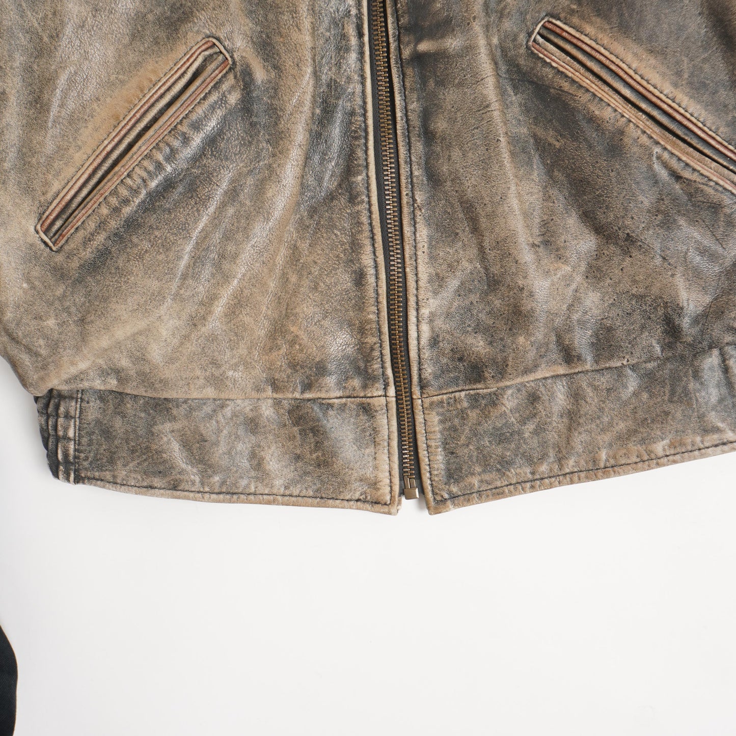 1990s HEAVY WEIGHT LEATHER JACKET - L